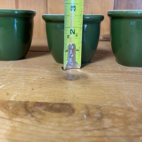 Vintage HALL Ramekin Set of 4 -1 -351 1/2 - 3- 352 Green Custard Dishes Cups USA - Picture 3 of 16